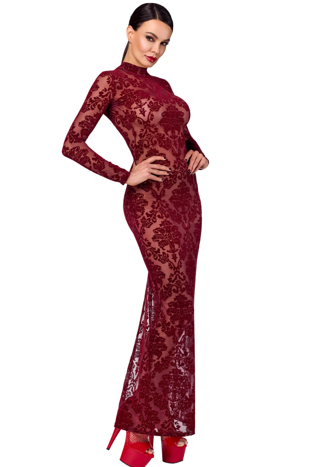F383 Kink Royal gown/long dress red - 3XL